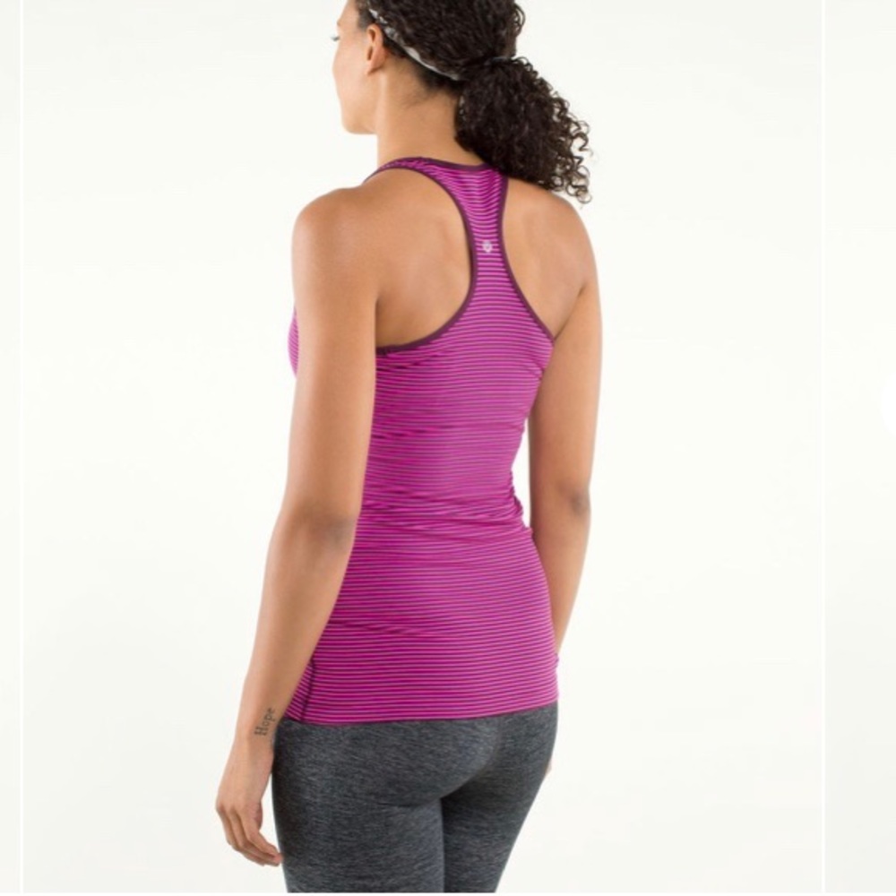 Lululemon Cool Racerback Striped Pink 2 - Picture 4 of 8